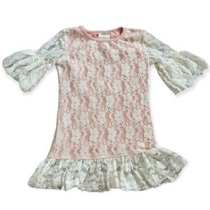 Persnickety Blush & Cream Lace Tunic Top Girls size 3yrs